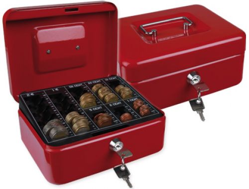 Cofre com bandeja para moedas q-connect 200x90x160 mm vermelho , Q-connect , 37656 , 5705831033184